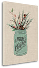 "Merry Christmas Jar - Linen" By Jo Moulton, Giclee Print on Gallery Wrap Canvas