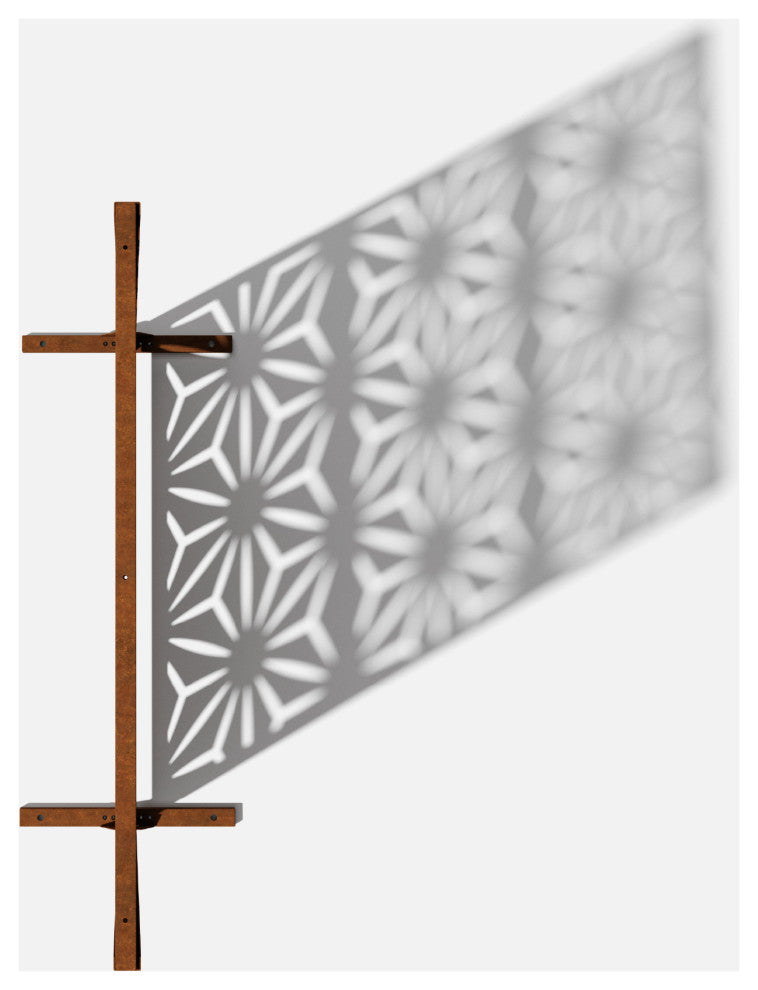 Alta Corten Steel Decorative Screen With Stand, Star