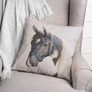 Horse Watercolor 1 16"x16" Spun Poly Pillow