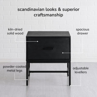 Eden Night Stand Table, Black
