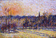 Camille Pissarro Sunset Bazincourt Steeple, 18"x27" Wall Decal