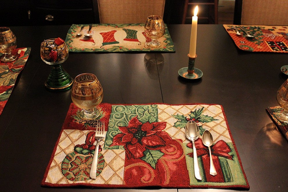 Christmas Tapestry Festive Holiday Tidings Placemats, Set of 4