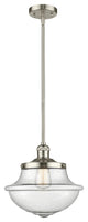 Large Oxford 1-Light Mini Pendant, Polished Nickel, Seedy