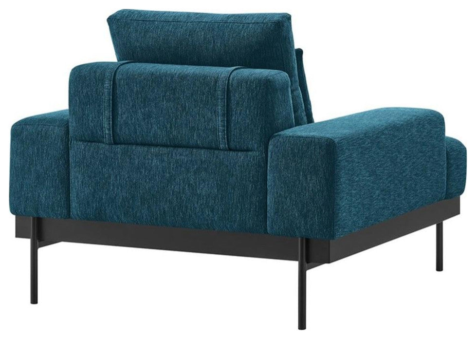 Modway Proximity Upholstered Polyester Fabric Armchair in Azure Blue