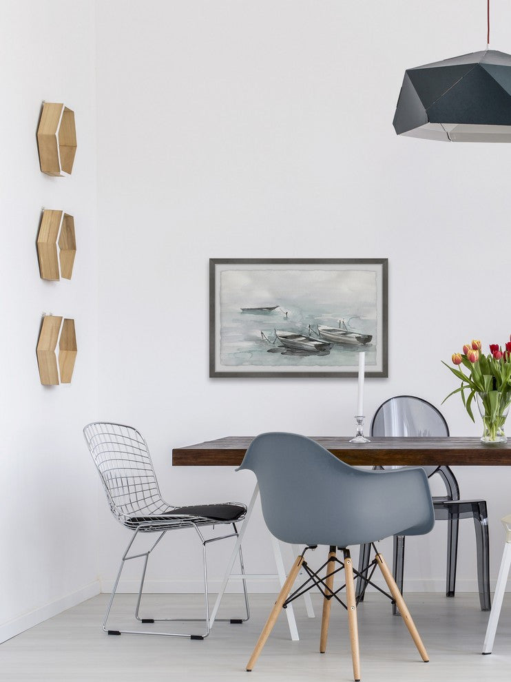 "Wooden Boats" Framed Painting Print, 36"x24"