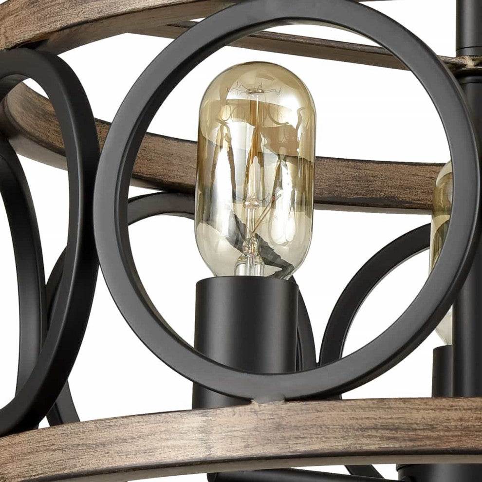 3-Light Ceiling Light Drum Shade Ceiling Light Fixtures Rustic Chandelier