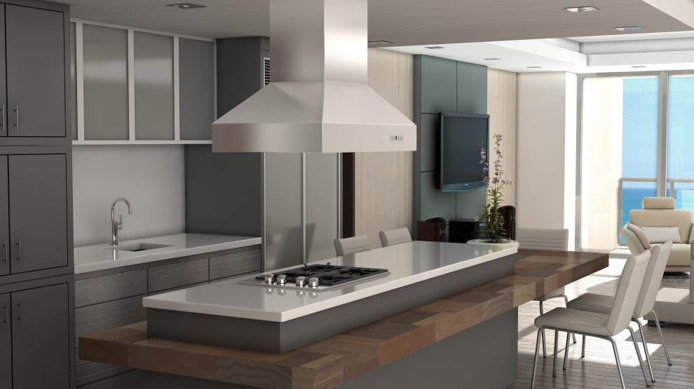 ZLINE 36 in. Outdoor Island Mount Range Hood, Stainless Steel, 697i-304-36