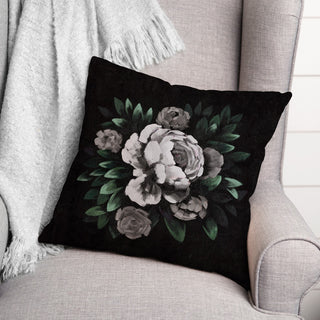 Dark Moody Floral 18x18 Spun Poly Pillow
