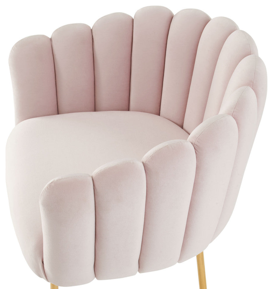 Armchair Accent Tufted Chair, Pink, Velvet, Modern, Mid Century Hotel Lounge