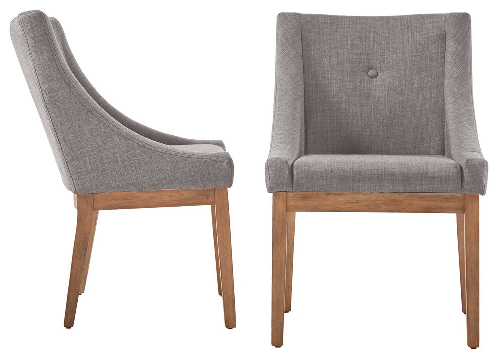 Keighley Button Tufted Dining Chair, Set of 2, Grey