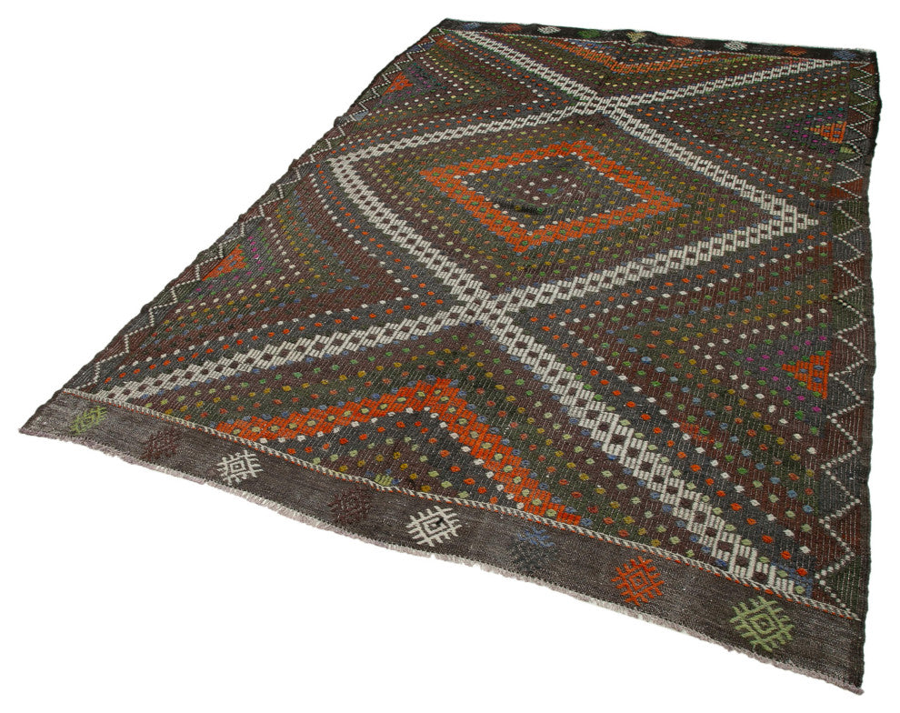 Rug N Carpet - Hand-knotted Turkish 6' 1'' x 9' 9'' Vintage Wool Kilim Rug
