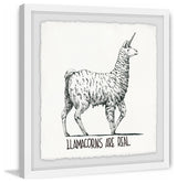 "Llamacorns Are Real" Framed Painting Print, 32"x32"