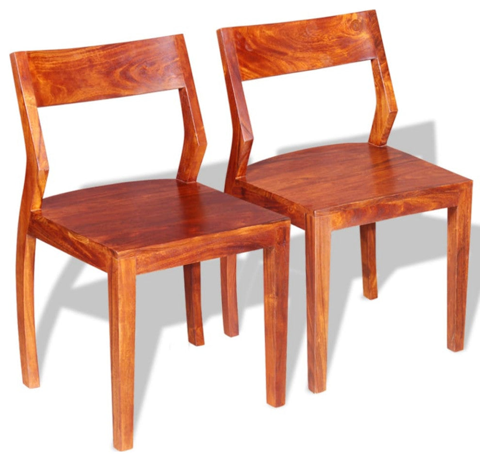 vidaXL Dining Chairs 2 pcs Solid Acacia Wood Sheesham