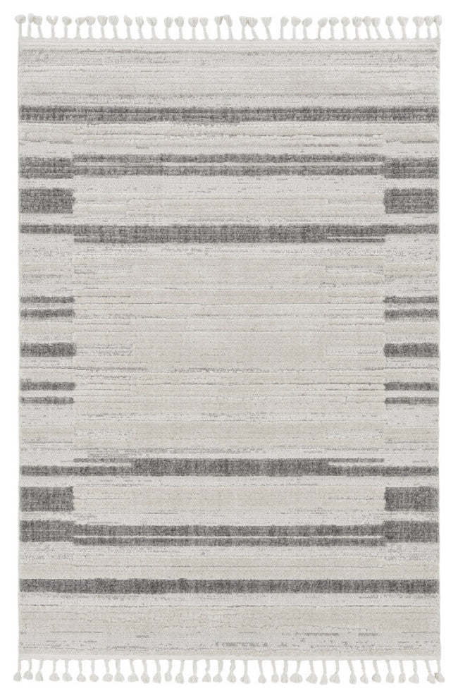 KAS Willow 1106 Ivory Gray Landscape Area Rug, 8'x11'