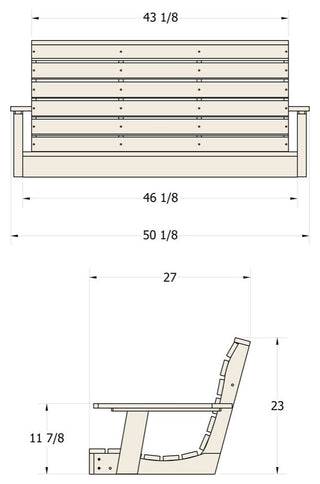 Riverside Porch Swing 4', Seashell Blue