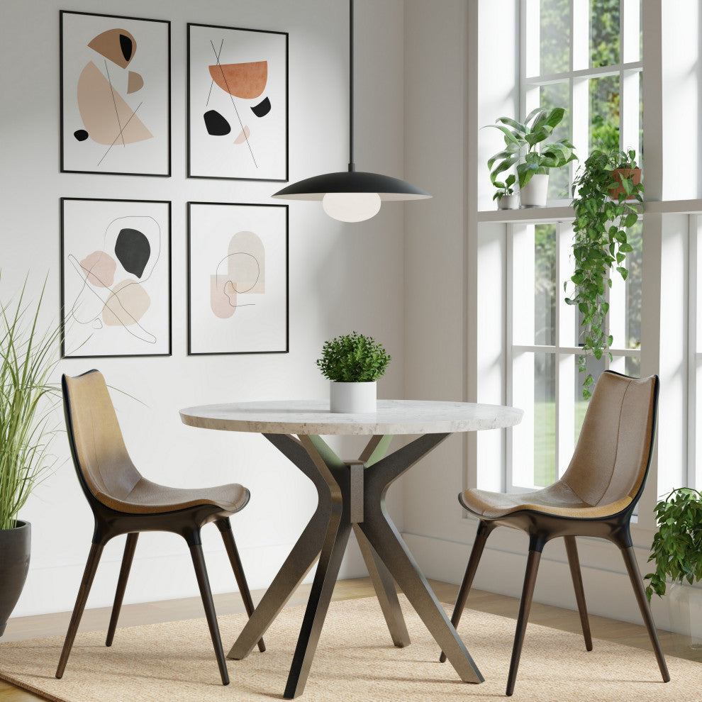 Declan Modern Disc Matte Black 18" Pendant Ceiling Light