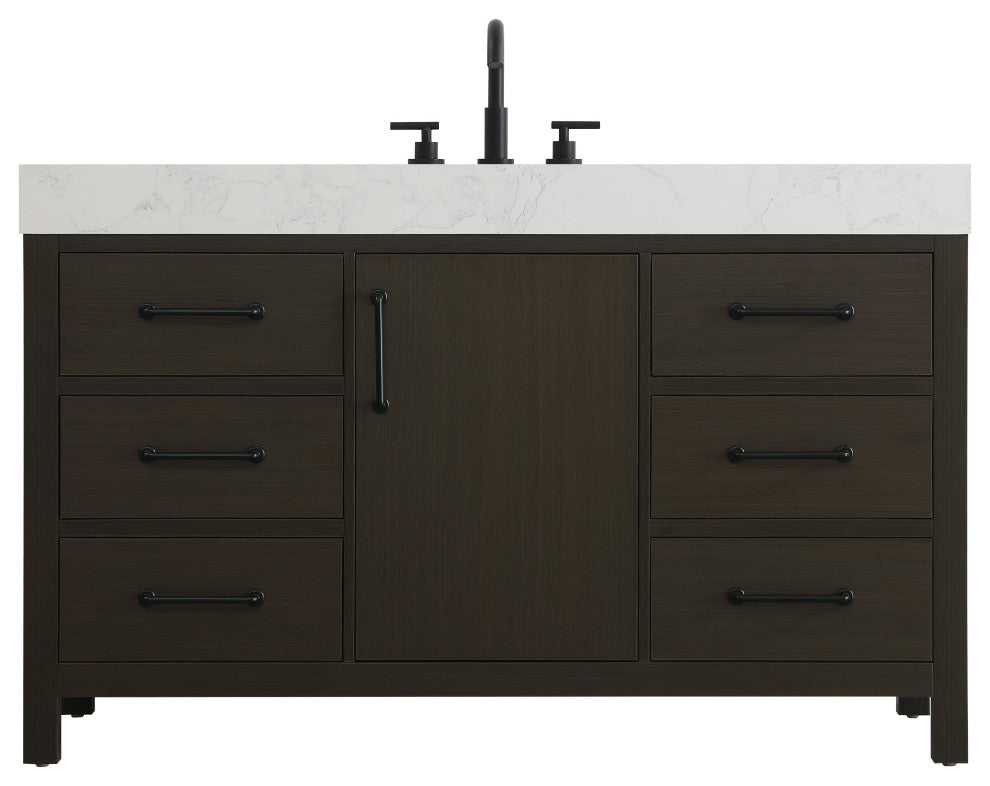 Home Living 54" Single Bathroom Vanity, Mocha Brown