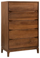 Chest 5-Drawer Solid Wood, Walnut