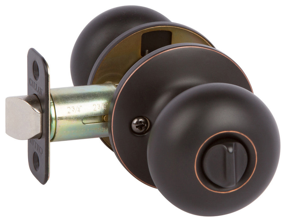 Callan Saxon Privacy Knob Set, Edged Oil Rubbed Bronze
