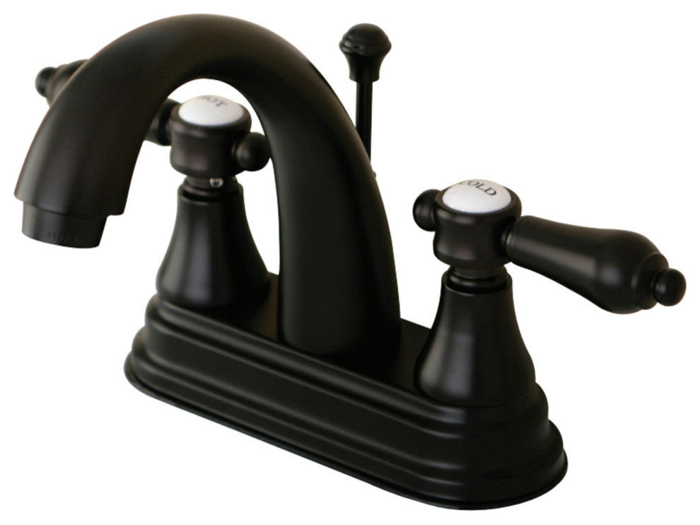 4" Centerset Bathroom Faucet WithBrass Pop-Up, Oil Rubbed Bronze