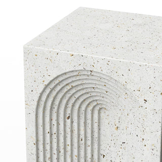 Orion Ivory Terrazzo Concrete Made Outdoor Stool
