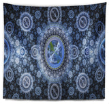 Clear Blue Psychedelic Relaxing Art Abstract Wall Tapestry, 39"x32"