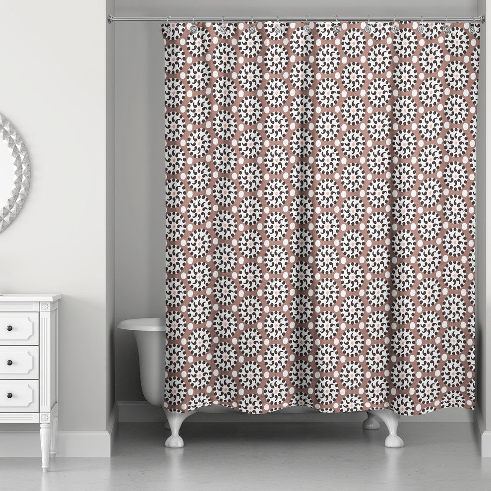 Boho Polka Dots in Brown Shower Curtain