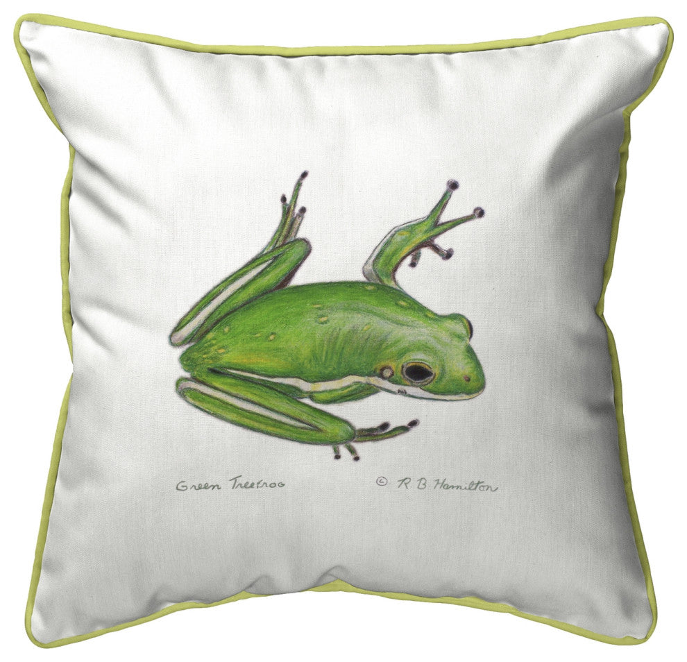 Green Treefrog Large Indoor/Outdoor Pillow 18x18