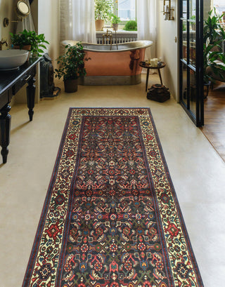 Fine Vintage Distressed Demet Charcoal/Ivory Runner, 3'4 x 9'5