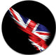 Wing With United Kingdom Flag, Digital Art Disc Metal Wall Art, 11"