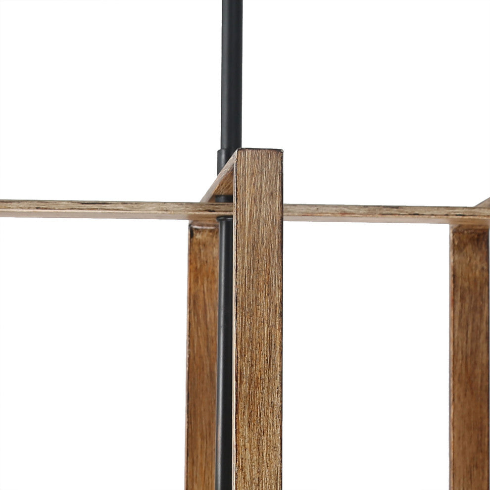 LALUZ Rectangle Chandelier, Linear Chandelier Dining Room,Flat Black
