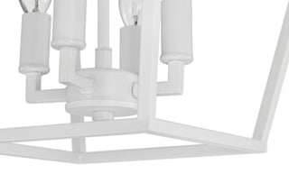 12 in. 4-Light Farmhouse White Semi- Flush Mount Ceiling Light With Caged Shade