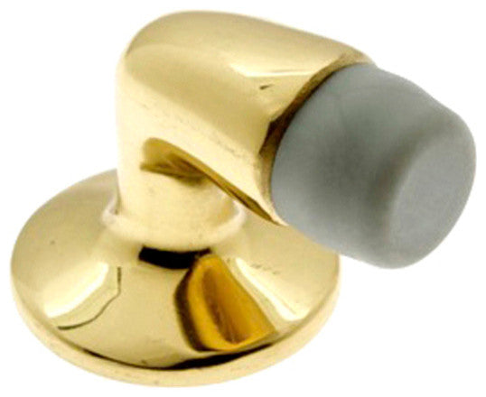 Genuine Solid Brass Mini Stop "Gooseneck", Polished Brass No Lacquer