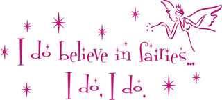 Believe in Fairies Wall Decal, 12", Cranberry