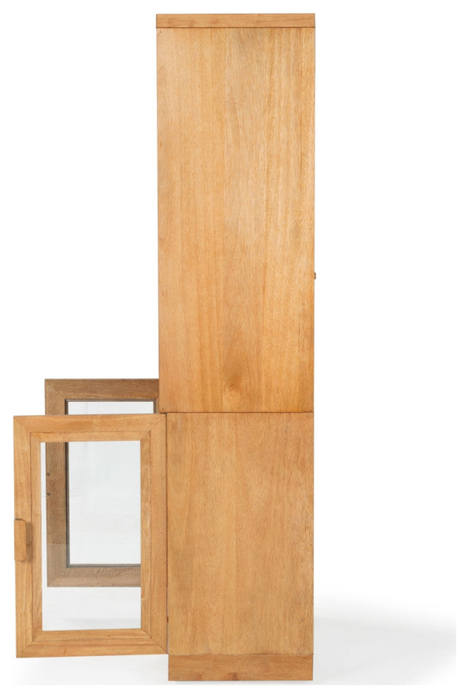 Safavieh Couture Roades Glass Cabinet Bookcase, Natural