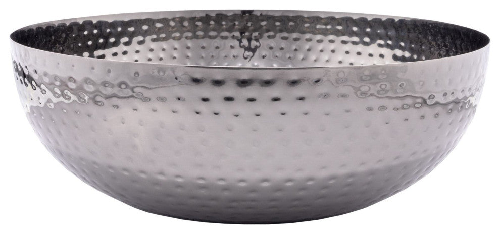 Round Hammered Metal Bowl, Oxidized Silver, Oxidized Silver