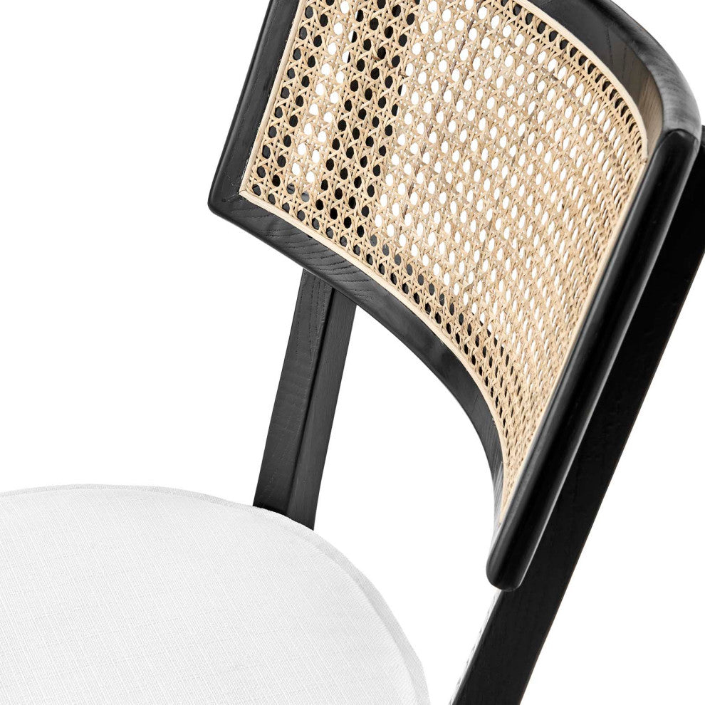 Caledonia Wood Dining Chair Set of 2, Black White