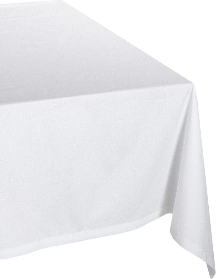 DII Poly Tablecloth White 60"x104", Seats 8-10