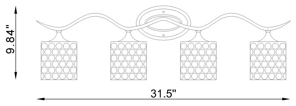 4-Light Dimmable Polished Chrome Vanity Light