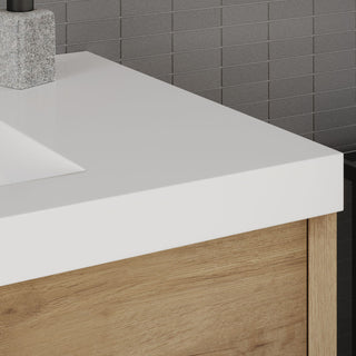 The Daria Bathroom Vanity, White Oak, 42", Single Sink, Wall Mount