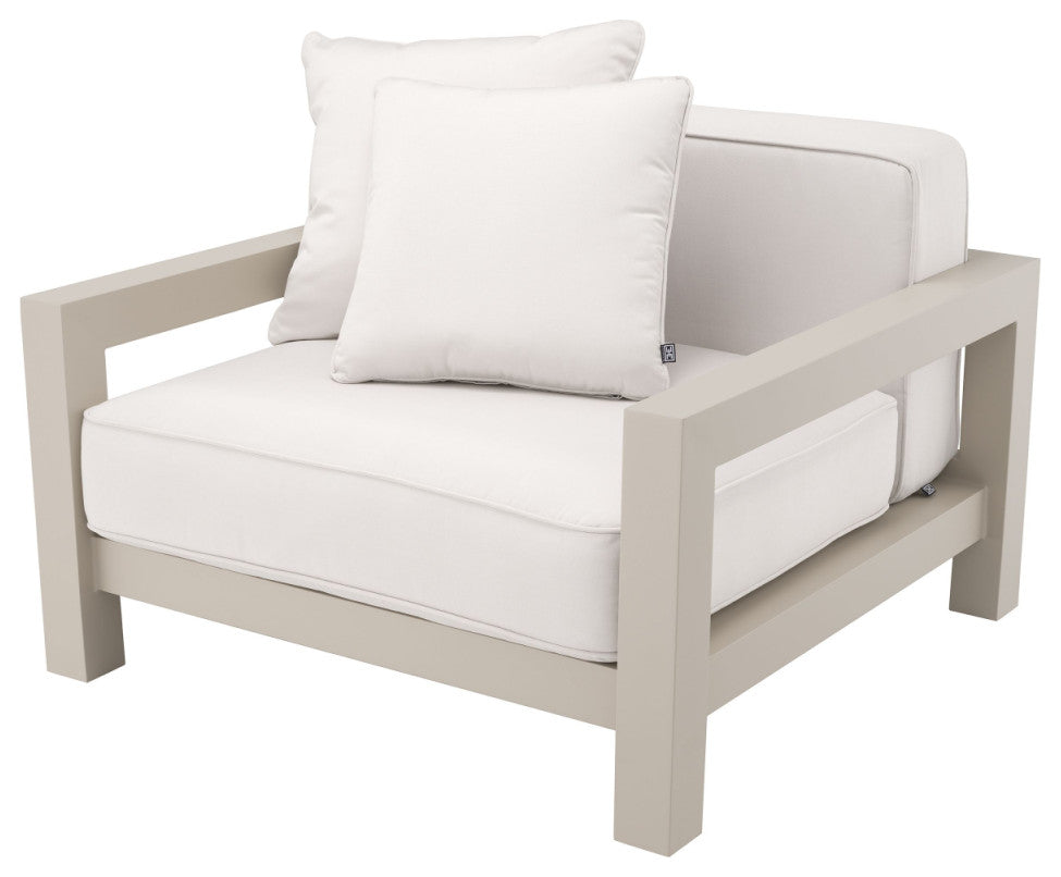 Beige Sunbrella Outdoor Lounge Chair , Eichholtz Cap-Antibes