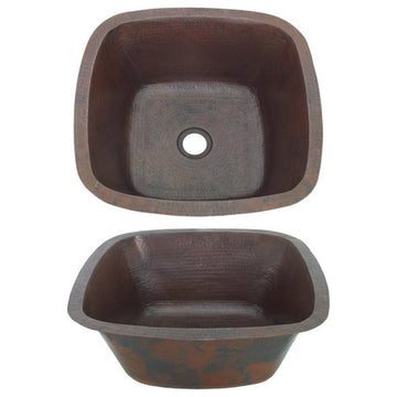 18" Large Square Copper Sink For Bar Or Kitchen Prep Use