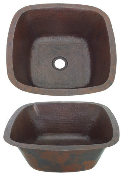 18" Large Square Copper Sink For Bar Or Kitchen Prep Use