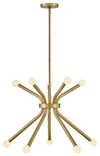 Lark Axton 28" Medium Modern Sputnik Chandelier, Lacquered Brass