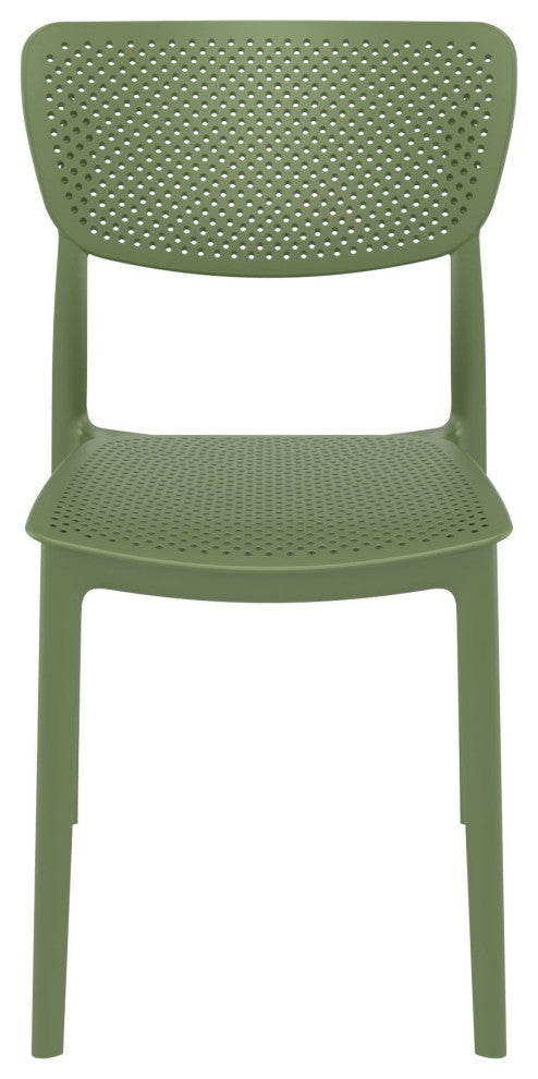 Lucy Outdoor Dining Chair, Set of 2, Olive Green