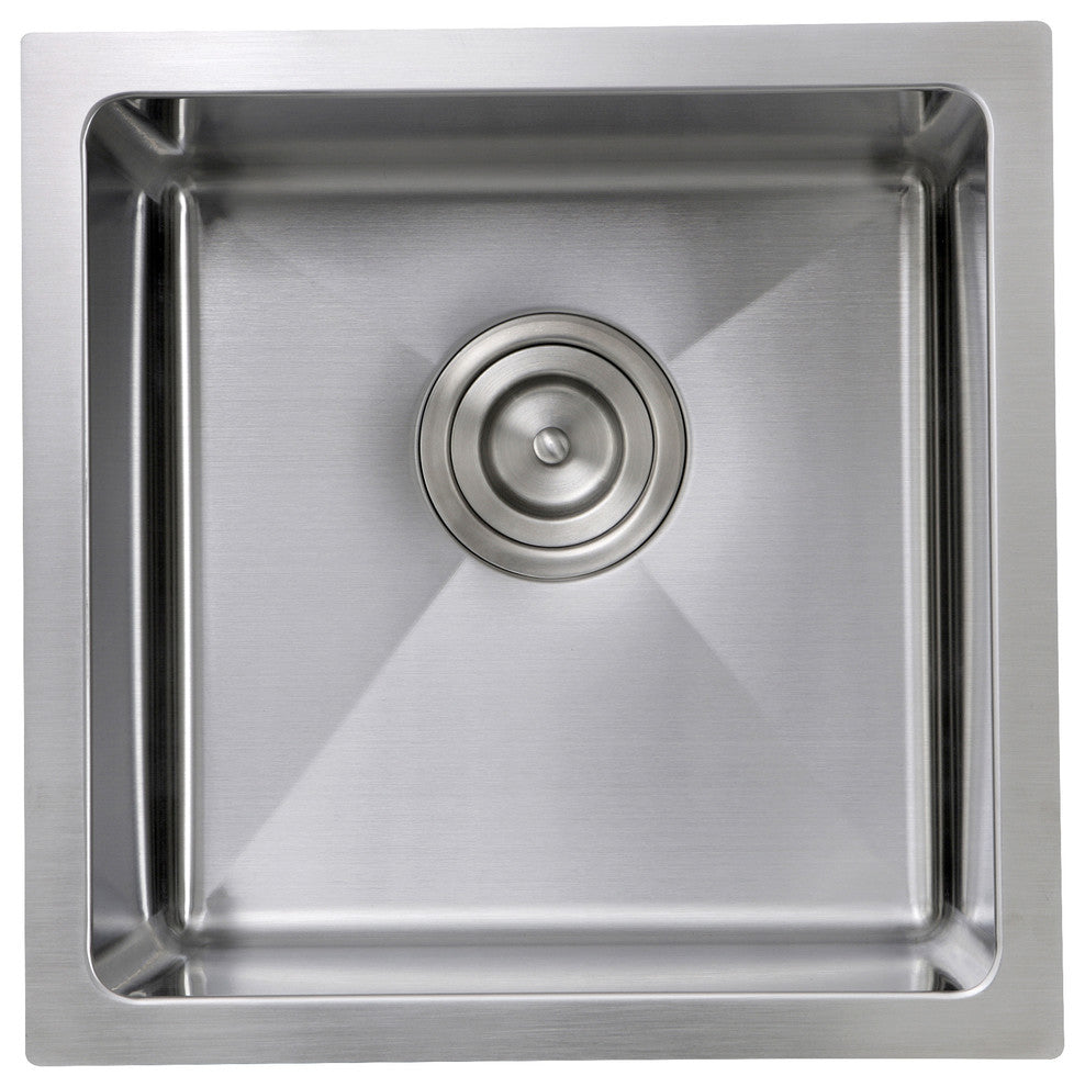 Nantucket Sinks 15" Pro Series Square Undermount Stainless Steel Bar/Prep Sink