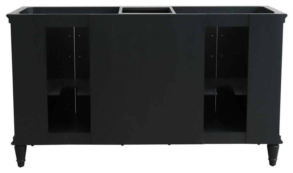 60" Double Vanity, Dark Gray Finish, Cabinet Only