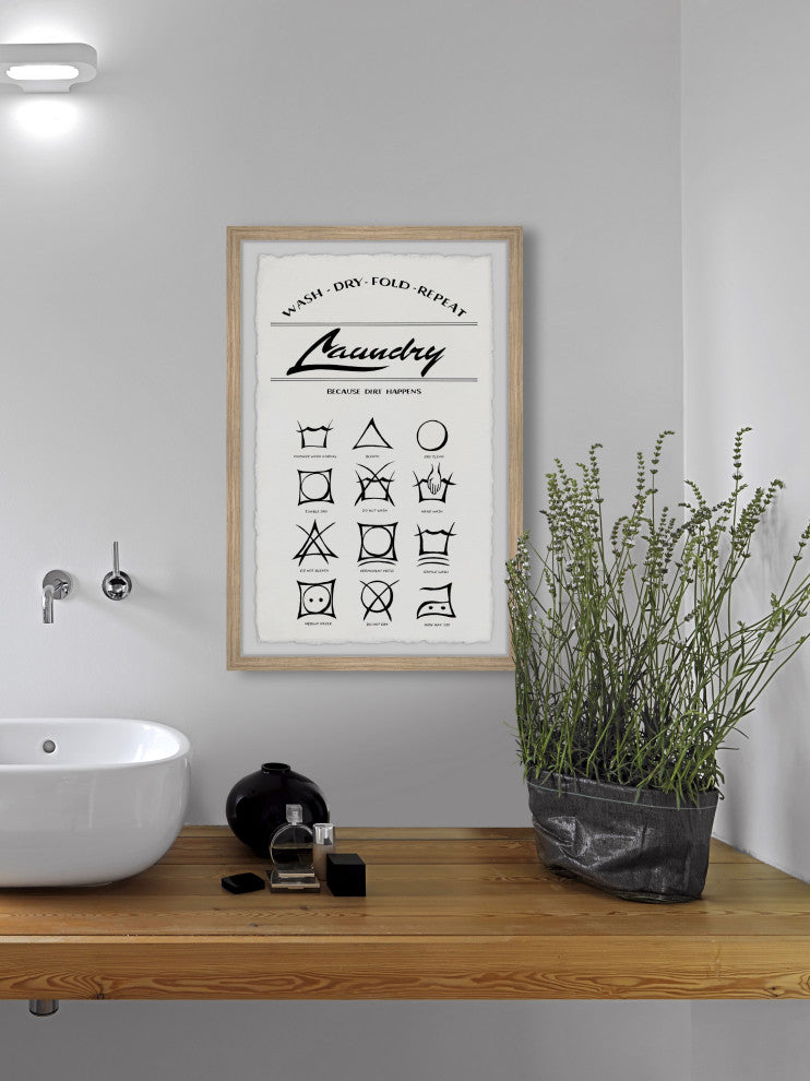 "Laundry Because Dirt Happens" Framed Painting Print, 8x12