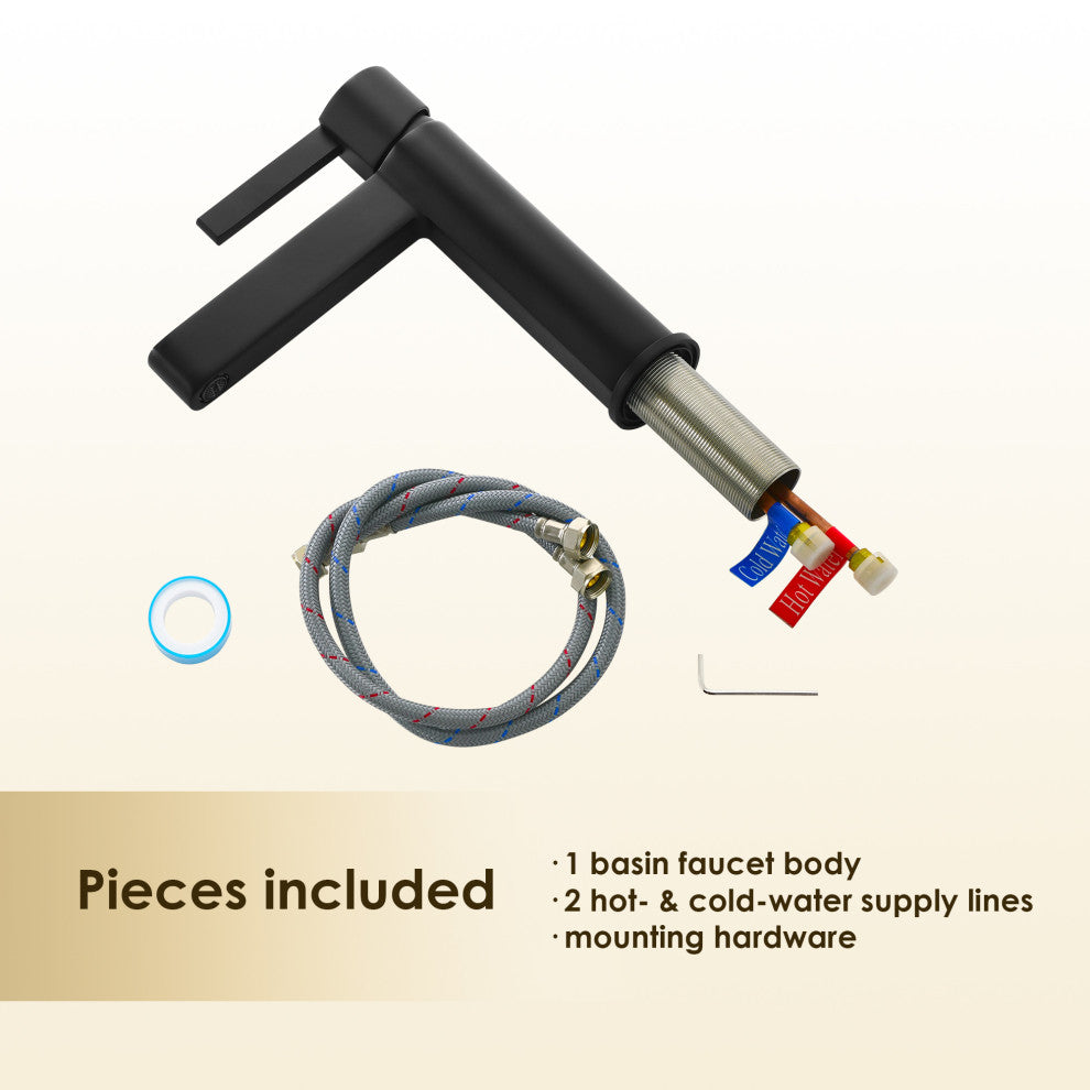 Stila Single Hole Single-Handle Bathroom Faucet, Matte Black