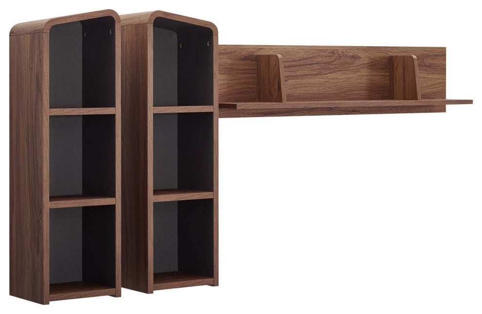 Omnistand Wall Mounted Shelves Walnut Gray